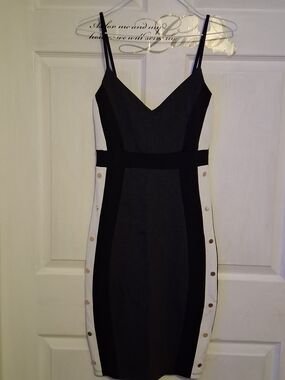 Mind Code Black, White and Gray Panel Bodycon Mini Dress